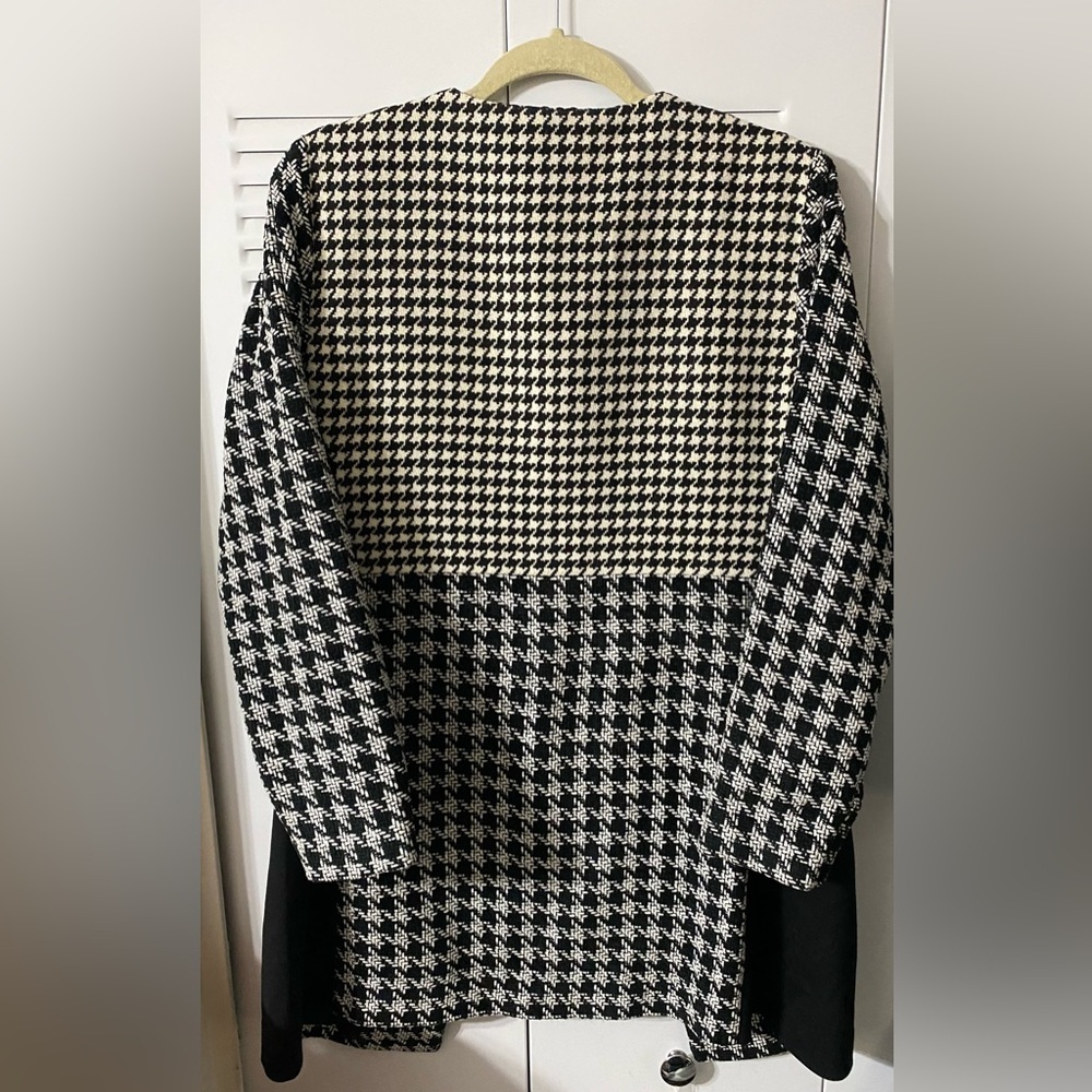 Chico’s Houndstooth Blazer, Jacket, Shacket, Coat, Plaid, Sz M, 8/10, Chico’s 1 - Picture 11 of 13